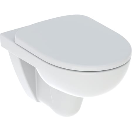 Zestaw wiszącej miski WC Geberit Selnova, lejowa, Rimfree, z deską sedesową